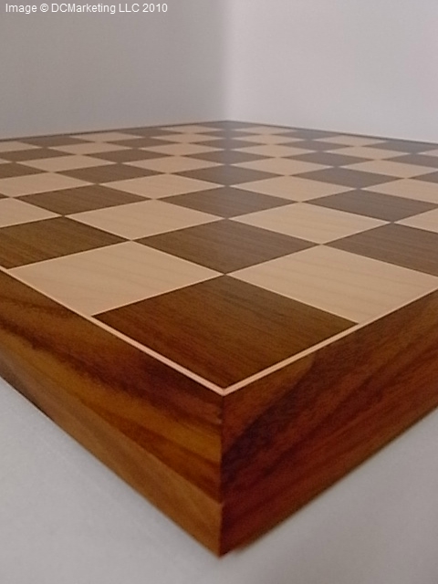 Deluxe Walnut and Maple Wood Veneer Chess Board - 54cm